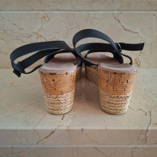 Sandalias cuña yute MARYPAZ negras T40