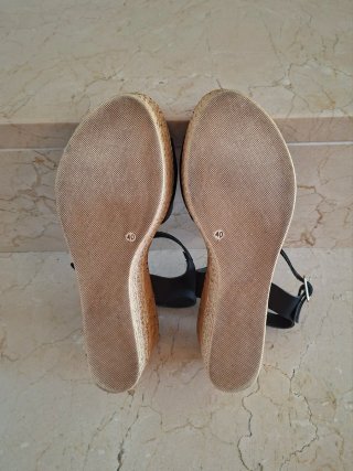Sandalias cuña yute MARYPAZ negras T40