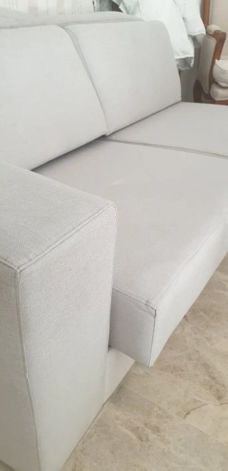 Sofá Cama Chaise Longue Beige/Blanco