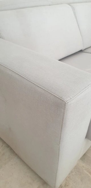 Sofá Cama Chaise Longue Beige/Blanco
