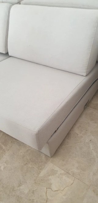 Sofá Cama Chaise Longue Beige/Blanco