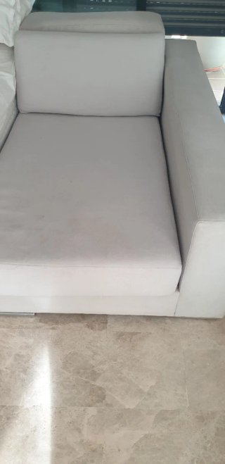Sofá Cama Chaise Longue Beige/Blanco