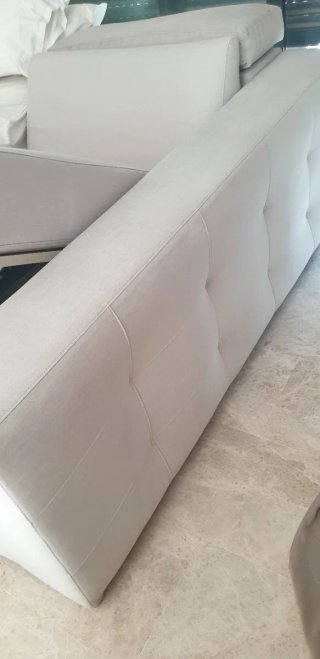 Sofá Cama Chaise Longue Beige/Blanco