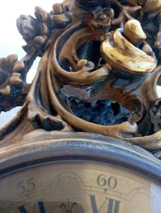 Orologio da muro barocco in stile vintage dorato