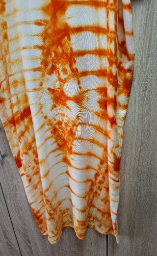 Maxi Vestido Caftán Tie-Dye naranja Talla L NUEVO