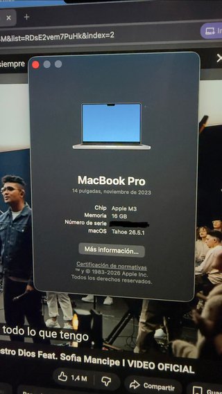 MacBook Pro 2023 M3 14" 512GB 16gb RAM