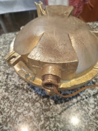 Lámpara de bronce estilo barco ojo de buey