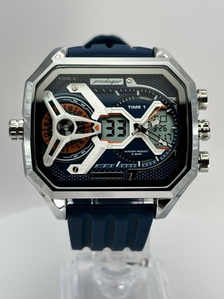 Reloj Poedagar Azul y Plateado