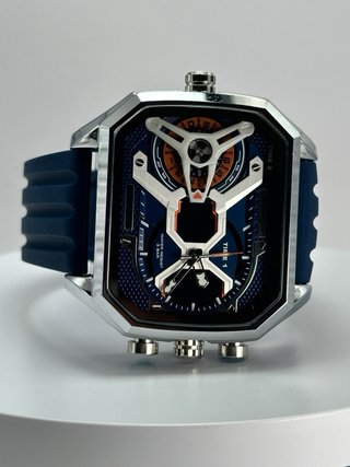Reloj Poedagar Azul y Plateado