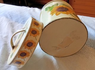 Barattolo vintage latta girasoli
