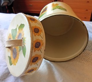 Barattolo vintage latta girasoli