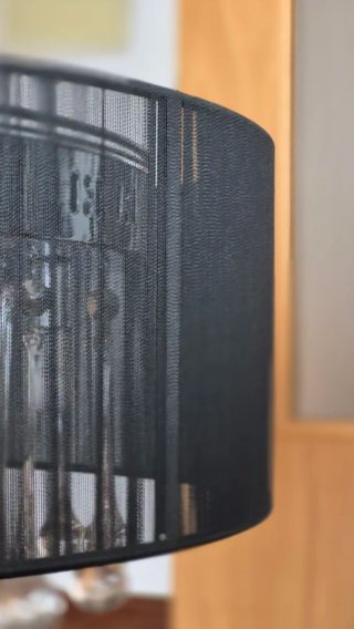 Lámpara colgante negra con cristales