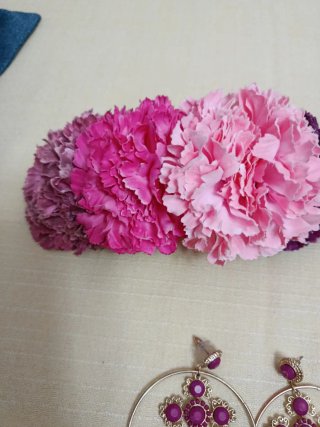 Pendientes Flamenca Flores Rosas y Morados