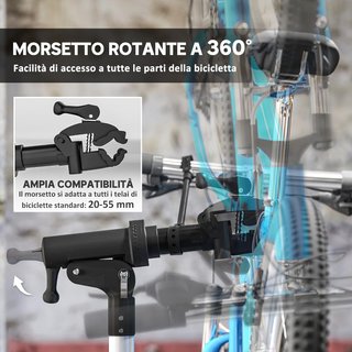 Soporte para Reparación de Bicicletas, Soporte de Mantenimiento de Bicicletas con Altura Ajustable, Giratorio a 360° y Plegable, Soporte de Mantenimiento de Bicicletas, para Universal Máximo 40 Kg...
