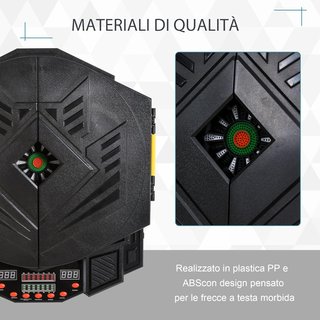 Homcom - Objetivo Electrónico Digital Con 12 Dardos para 8 Jugadores 27 Juegos 216 Variantes Modos