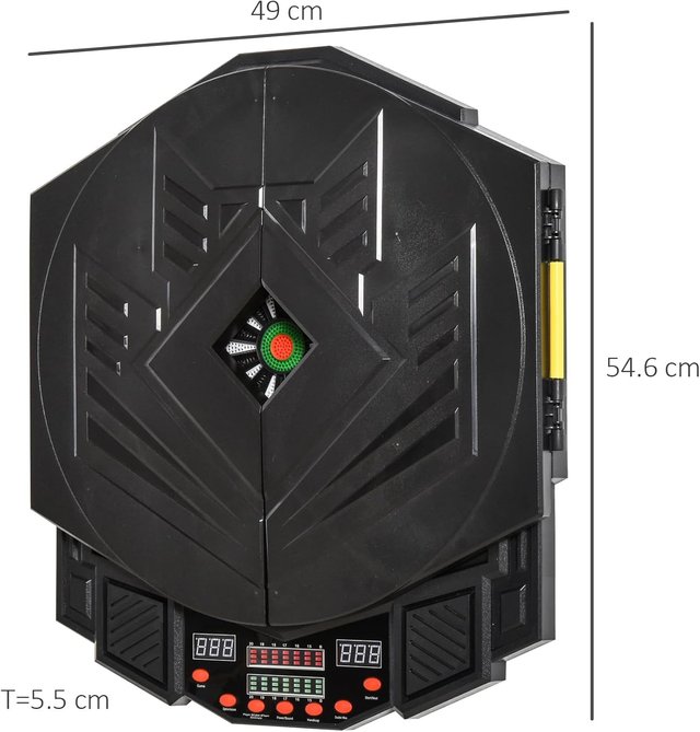 Homcom - Objetivo Electrónico Digital Con 12 Dardos para 8 Jugadores 27 Juegos 216 Variantes Modos