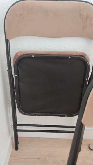2 Sillas Plegables Beige y Negro