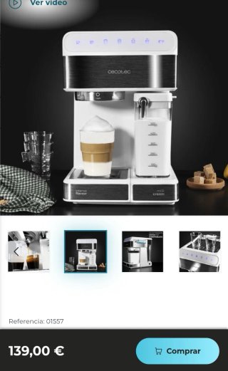 Cafetera Semiautomática Blanca cecotec