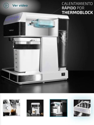 Cafetera Semiautomática Blanca cecotec