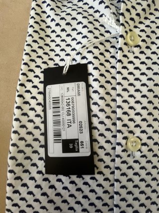 Camicia Bagutta fantasia blu e bianca