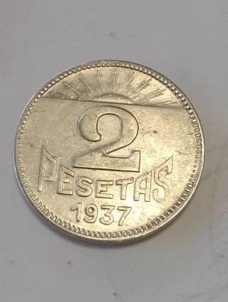 Moneda 2 Pesetas 1937 España