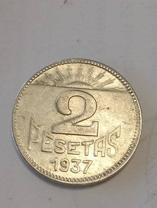 Moneda 2 Pesetas 1937 España