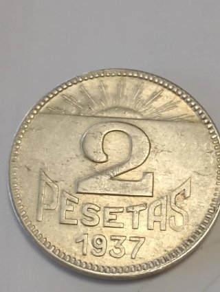Moneda 2 Pesetas 1937 España
