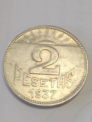 Moneda 2 Pesetas 1937 España