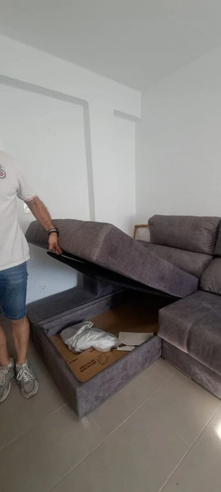 Sofá Chaiselongue Conforama Gris 2,88m negociable
