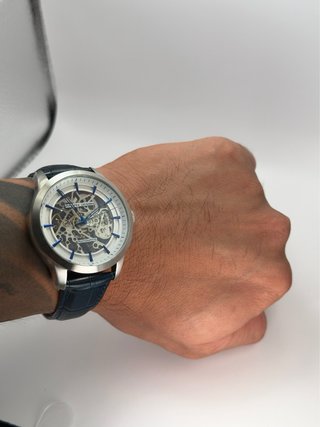 Reloj Pagani Design Automático Esqueleto Azul 1638