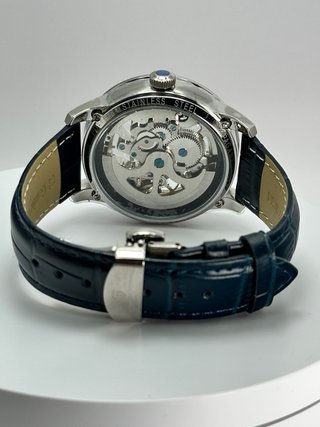 Reloj Pagani Design Automático Esqueleto Azul 1638