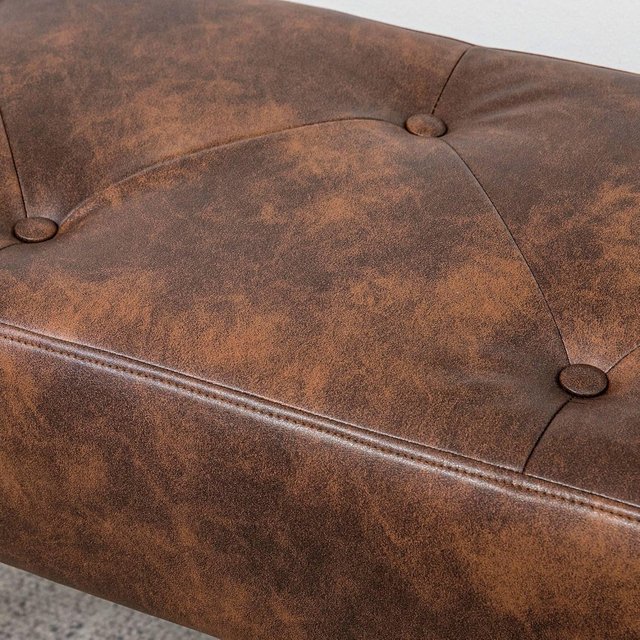 Banco de Cama de Salón, Otomana de Entrada Acolchada con Tapizado en PU, 114X38X42Cm, Marrón