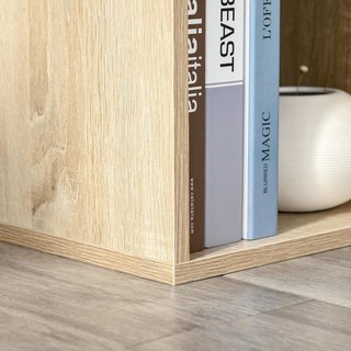 Mueble Librería de 6 Cubos, Librería Ahorra Espacio de Madera, Estante Divisor para Habitación, Sala de Estar, Dormitorio y Oficina, 65.5X30X97.5 Cm, Color Roble