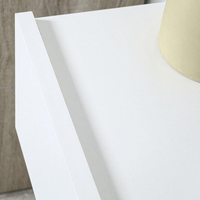 Juego de 2 Mesitas de Noche Suspendidas para Dormitorio, Mesitas Modernas con Fijación a la Pared, en Madera Blanca, 40X30X15Cm