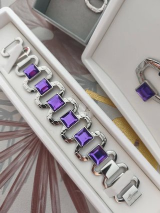 Conjunto Lotus Plata y Morado