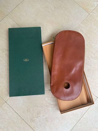 2 Estuches LeatherNorth Piel Marrón/Verde Nuevos