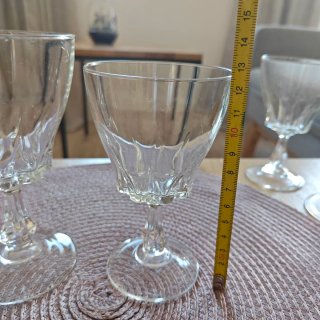 Set 5 copas vino talladas cristal