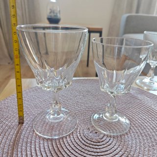 Set 5 copas vino talladas cristal