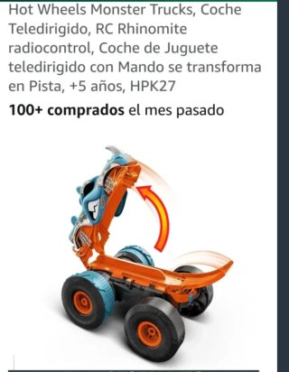 Coche RC Hot Wheels Monster Trucks Rhinomite