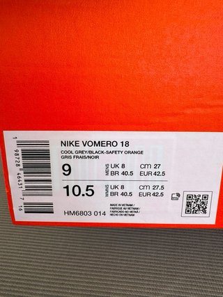 Nike Vomero 18 Cool Grey/Black HM6803-014 T. 42.5