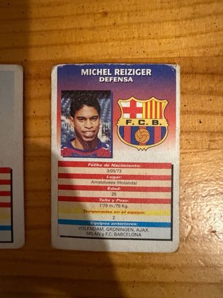 Cartas Panini Djurovic y Reiziger