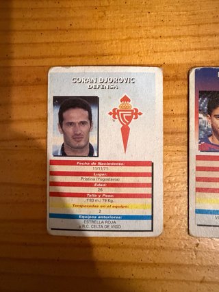 Cartas Panini Djurovic y Reiziger