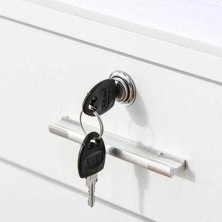 Archivador De Oficina Con 2 Cajones, 5 Ruedas Y Estante Abierto, Cajonera De Oficina Con Cerradura Y 2 Llaves para Carta/Formato A4, Armario Vertical Para Estudio, 39X40X65 Cm, Blanco