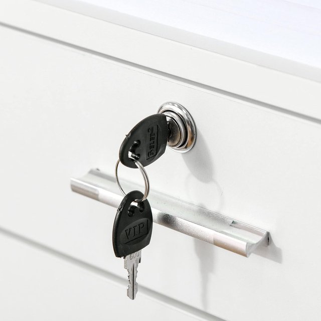 Archivador De Oficina Con 2 Cajones, 5 Ruedas Y Estante Abierto, Cajonera De Oficina Con Cerradura Y 2 Llaves para Carta/Formato A4, Armario Vertical Para Estudio, 39X40X65 Cm, Blanco