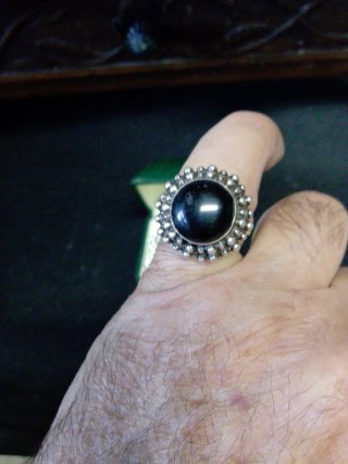 Anillo Plata Antigua Onix Negro
