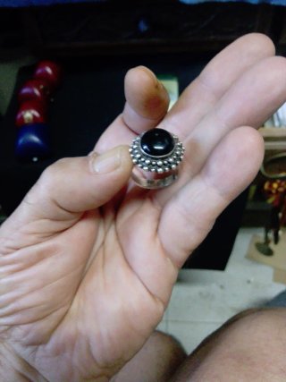 Anillo Plata Antigua Onix Negro