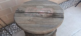 Barril mesa-barra exterior madera Usada en terraza