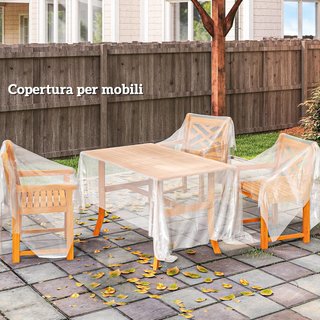 Cubierta para Invernadero en PP 150G/M² 6X10 M, Tela de Repuesto para Invernaderos de Túnel anti UV e Impermeable, Recubrimiento de Plástico, Transparente