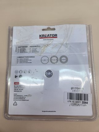 Disco sierra madera 170 mm 48 dientes Kreator