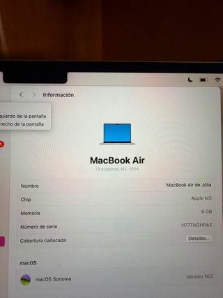 MacBook Air 13,6 M3 2024 Plata